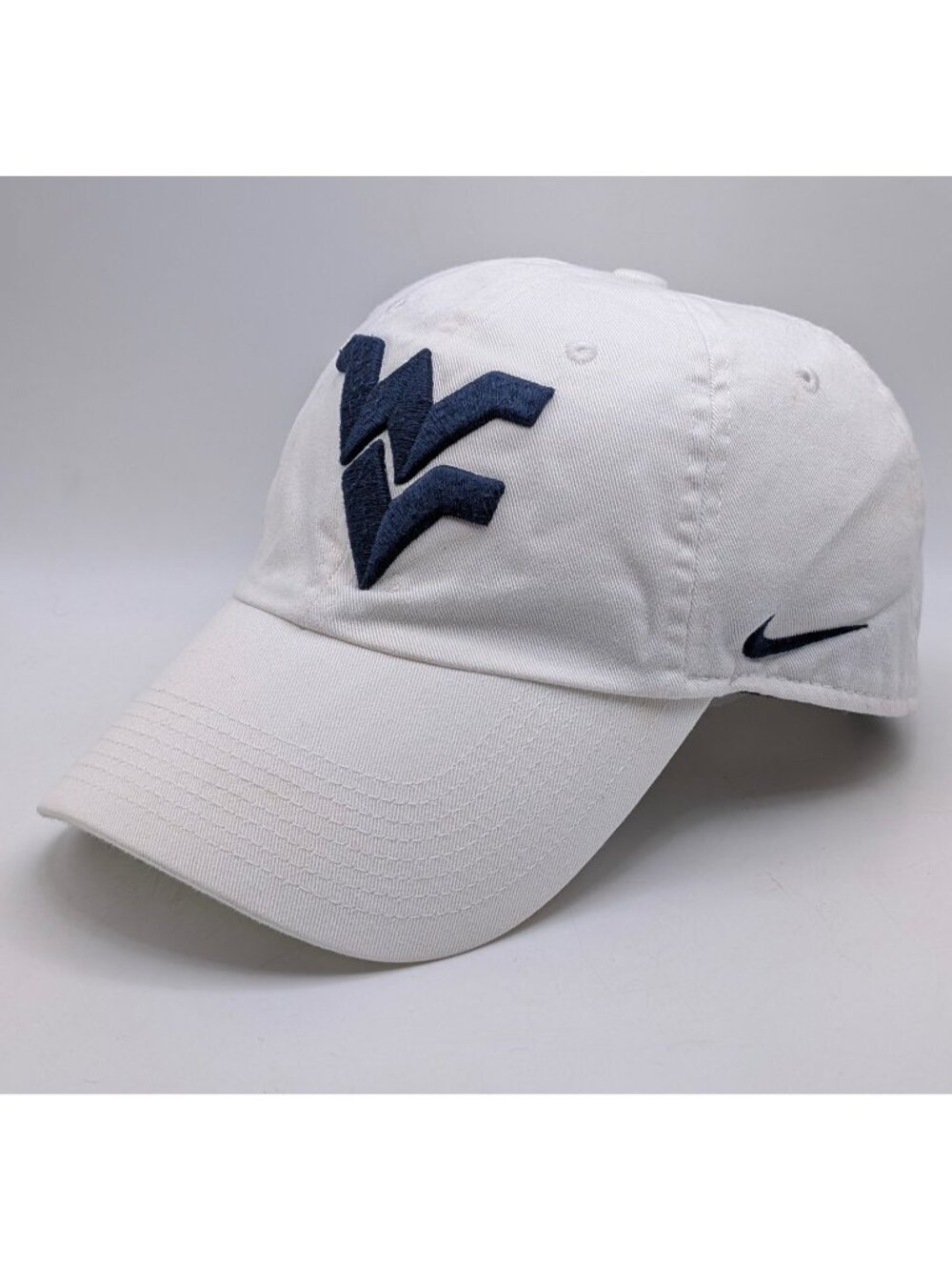 WVU West Virginia Mountaineers Nike Heritage 86 White Blue Hat Cap Strap Back